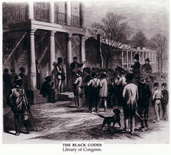 what were the black codes  of 1865